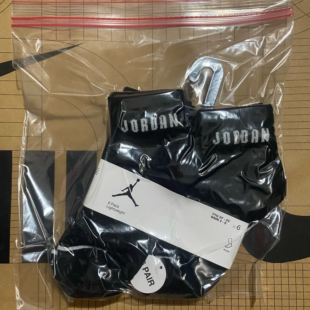 Nike Air Jordan Black Ankle Socks quarter cut basketball socks jumpman 6-pack